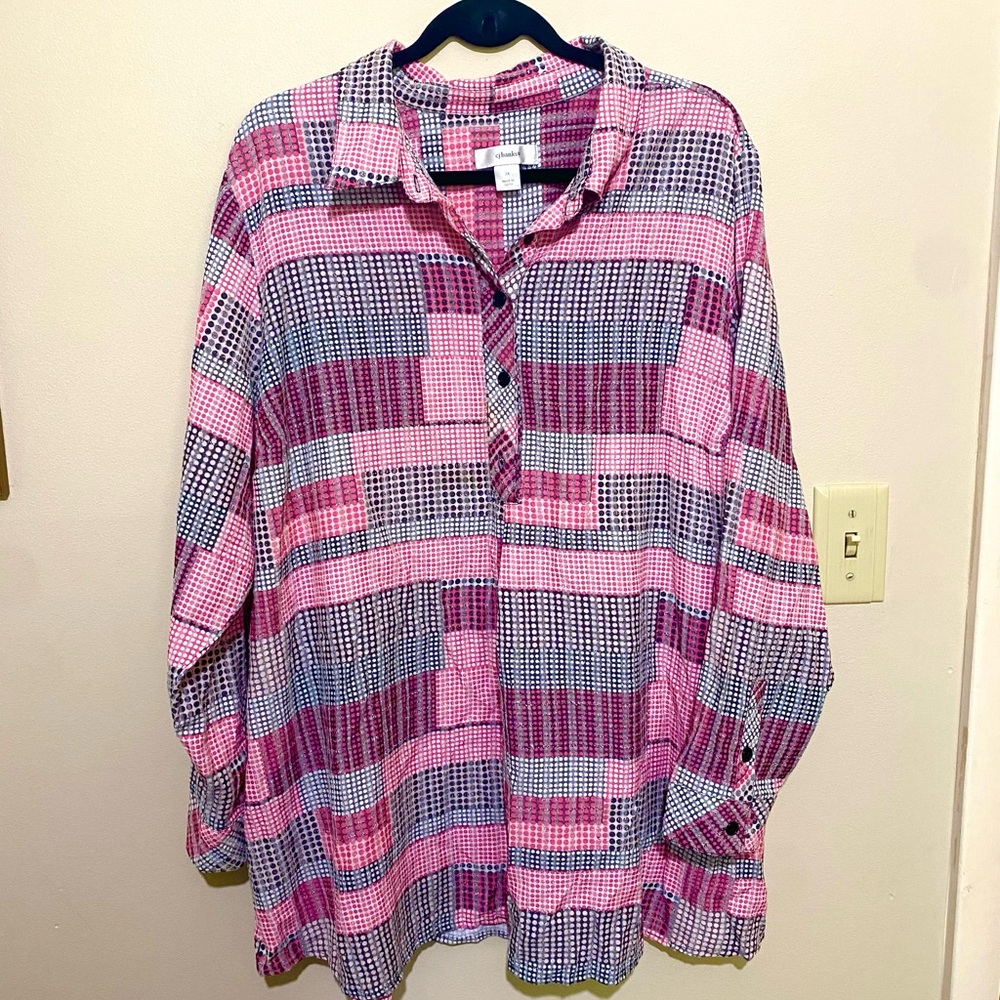 CJ Banks Patterned Shirt Super Comfy! Women’s Plus size